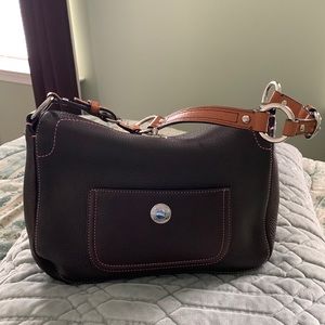 Coach bag brown pebbled leather with tan strap in great condition